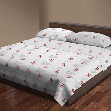 Imagem de Northwest Jogo de lençol tamanho Queen da NBA oficialmente licenciado pelo Houston Rockets – Roupa de cama macia com logotipo do time para dormitórios, quartos, grutas de fãs e estilo de dia de jogo