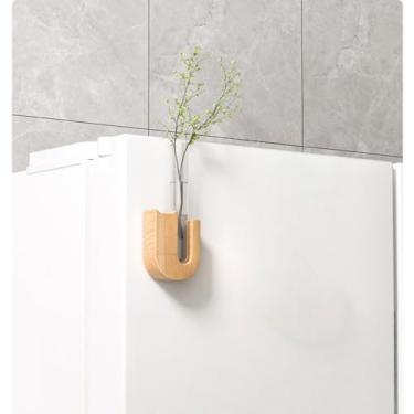 Imagem de Vaso magnético para geladeira com base de gato fofo, suporte de plantas com design de tubo de ensaio para ervas e flores hidropônicas, acessório decorativo de geladeira para cozinha e casa