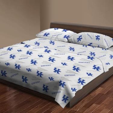 Imagem de Northwest Jogo de lençol solteiro oficialmente licenciado pelo Kentucky Wildcats NCAA – Roupa de cama com logotipo do time para dormitórios universitários, fãs de basquete e futebol, cavernas de fãs e