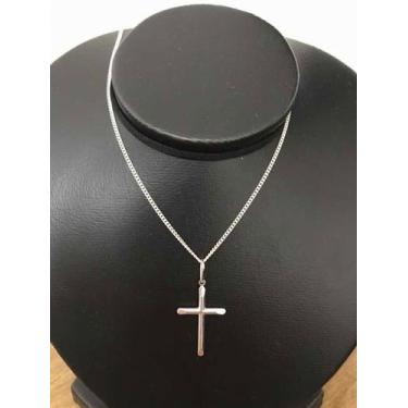Imagem de Corrente Prata Legítima 925 Grumet 60cm Pingente Cruz - Lojas La&Ny, 6