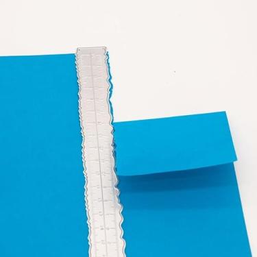 Imagem de Régua de corte de metal criativo, formato irregular, gravação em relevo (2 peças)