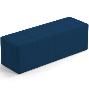 Imagem de Puff Decorativo Living Sala De Estar 195 Cm Roma W01 Suede Azul Marinho - Lyam
