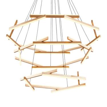 Imagem de Lustre Pendente Nordecor Wida 2785 Preto - Ouro Champagne Led Bivolt Preto - Ouro Champagne 2785
