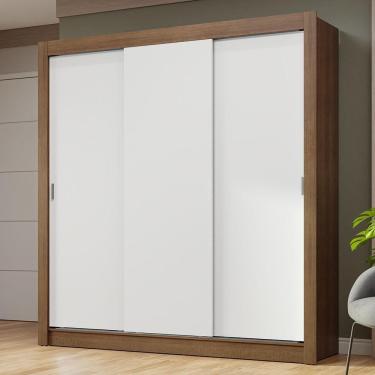 Imagem de Guarda-Roupa Casal 3 Portas Correr Rustic/Branco
