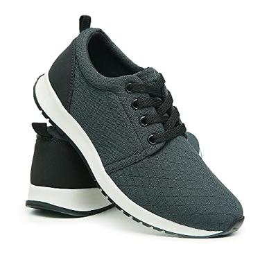 Imagem de Tênis Casual Esportivo, Design Jovem para Caminhada, Corrida, Academia e Trabalho, Solado em Borracha, Leve e Macio (Grafite, BR, Adulto, Numérico, 38)