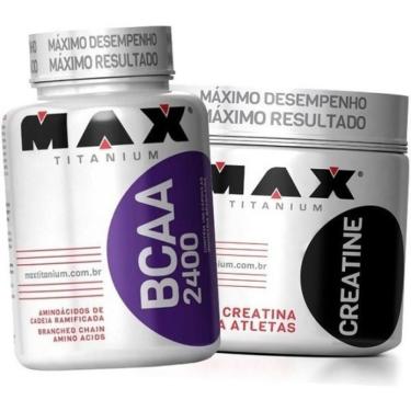 Imagem de Combo Bcaa 2.400 200 Caps + Creatina 300g - Max Titanium Sabor Sem Sabor