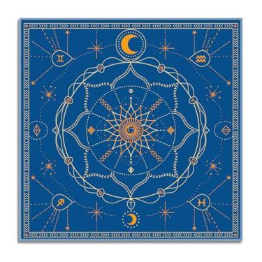 Imagem de FNYDOX Celestial Magic Altar Cloth, Tarot Cloth Witch Altar Supplies for Divination, Witchcraft Tarot Decor Witch Fortune Teller Tablecloth Spiritual Gifts