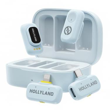 Imagem de Hollyland LARK A1 Combo – Microfone Sem Fio Mini para iPhone e Android (2TX + USB-C RX + Lightning RX + Case de Carregamento), Microfone Magnético para YouTube, TikTok, Podcast e Vlogs (Azul)