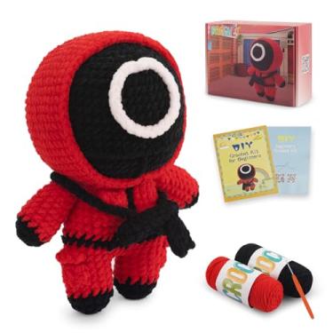 Imagem de Kit de crochê para iniciantes, kit de crochê Amigurumi, kits de animais de crochê com tutoriais em vídeo passo a passo, pacote inicial de tricô para adultos e crianças