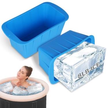 Imagem de Cubo grande para fazer gelo de tijolos para acessórios de banho, banheira de imersão grande, refrigeradores ou refrigeradores, moldes de cubos de silicone reutilizável de gelo, 2 peças, 3,6 kg, moldes