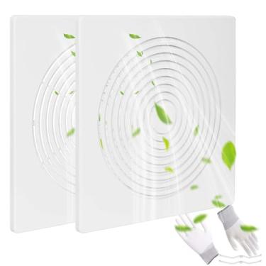 Imagem de PTLEVYN Capa para exaustor de banheiro branca fosca grade de ventilador de teto de banheiro com substituição de mola ventilador quadrado de teto ou parede exaustor, grade de ventilador de teto, capa