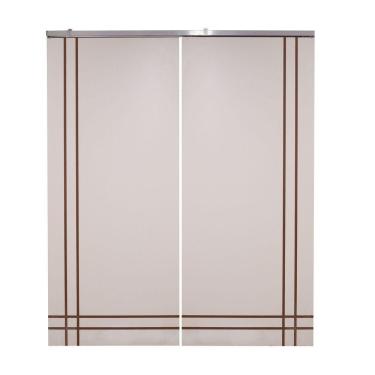 Imagem de Porta Dupla Branco Prime Frisada Kit Alumínio F06 - 210x140