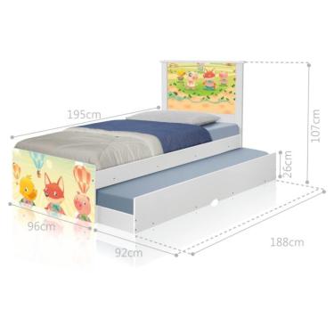 Imagem de Bicama Juvenil Adesivada Fazendinha Animais