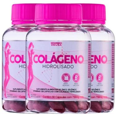 Imagem de 3 Potes Colágeno Hidrolisado Com Vitaminas E Minerais Suplementos Natu