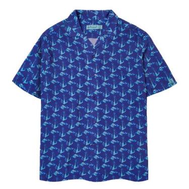 Imagem de Camisa Nautical Anchor 100% Viscose Estampada Anemoss, Multicolorido, 