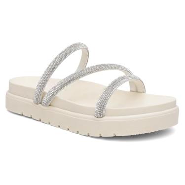 Imagem de Papete 3 Tiras Feminina Com Brilho Plataforma Macia (Branca, BR, Adulto, Numérico, 35)