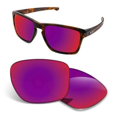 Imagem de Biyxpiv Lentes de substituição de 1,5 mm compatíveis com óculos de sol Oakley Sliver XL OO9341, antiarranhões e resistentes a impactos, Midnight Sun espelhado