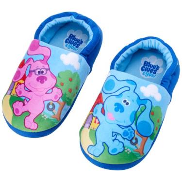 Imagem de Nickelodeon Chinelos de pistas azuis para meninos – Chinelos felpudos em linha A (bebês/menino), Pistas azuis, 5-6 Toddler