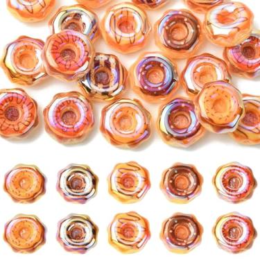 Imagem de UR URLIFEHALL 20 peças, 5 cores, contas de resina de rosquinha transparentes, contas de rosquinha para brincos faça você mesmo, pulseira, colar, fabricação de joias