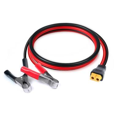 Imagem de Ledvillage Cabo conector XT60 para clipe jacaré, grampo de bateria 10AWG 12V para cabo de extensão fêmea XT60 Cabo de arranque ideal para estação de energia, painel solar, carro (60 cm)