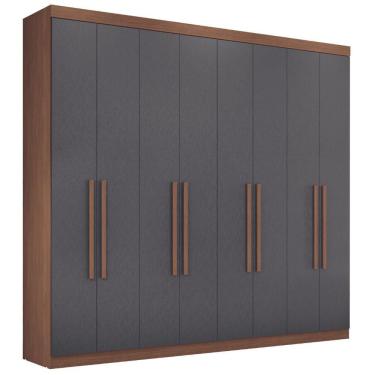 Imagem de Guarda Roupa Casal 8 Portas 4 Gavetas Paris Jatobá Grafite
