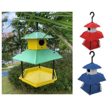 Imagem de Tratador Casinha Comedor Para Pássaros Ecológico Viveiro - globo