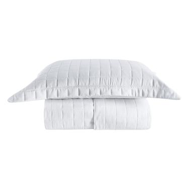 Imagem de Cobre Leito Matelassê Percal 300 fios Basic Solteiro 02 Peças 100% Poliéster - Branco