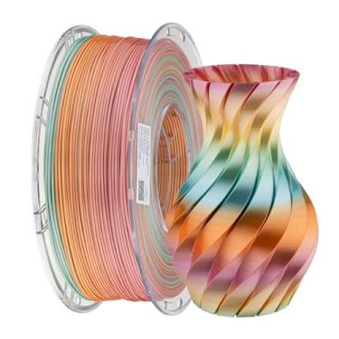 Imagem de CC3D Filamento TPU de seda 57D Flame Rainbow 1,75 mm 1KG Materiais de impressão 3D FDM Filamento de impressora 3D 57D mais duro do que TPU 98A