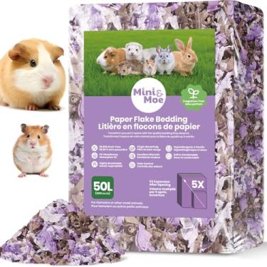 Imagem de mini&moe Roupa de cama para hamster: livre de poeira e controle de odor absorvente de umidade papel natural roupa de cama para animais de estimação pequenos - para porquinhos-da-índia, hamsters e