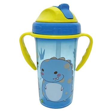 Imagem de Copo Sippy para Bebê de 300ml com Canudo e Alças Bico Largo Personagens Animados Garrafa -derrames Treinamento Alimentaç
