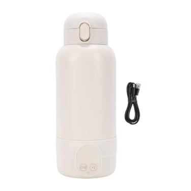 Imagem de ASHATA Aquecedor de Mamadeiras Portátil para Viagens, Aquecedor de Mamadeiras de 500ml para Leite Materno No Aquecimento Rápido Aço Inoxidável 316 Recarregável, Com Função de Temperatura Constante