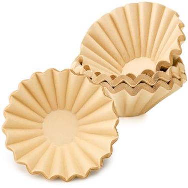 Imagem de Segarty 1-2 xícaras de filtros de café de papel natural cru descartáveis, 100 peças de filtro de papel de cesta de 15,5 cm, gotejador para cafeteria de escritório, acessório de cafeteria para uso