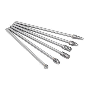 Imagem de Akozon Conjunto de Rebarbas de Carboneto de Tungstênio de 6 Peças para Retificação e Polimento - Kit de Portabilidade de Cabeça de Cilindro para Marcenaria, Perfuração, Escultura Com Haste Redonda