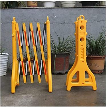 Imagem de uhyOHF Barricadas de segurança de barreira de estacionamento, extensível a barreira móvel de 2 m, cerca de plástico com tiras refletivas, proteção de barreira de controle de multidão flexível