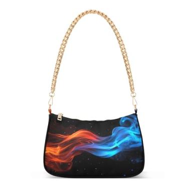 Imagem de STAYTOP Bolsas de ombro femininas para gelo e fogo, mini bolsa clutch com fecho de zíper