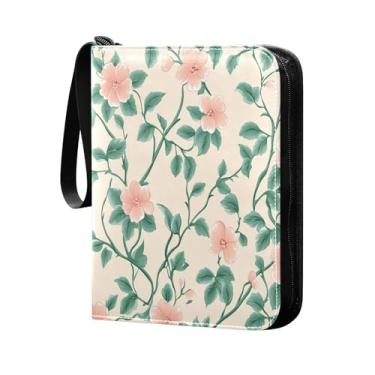 Imagem de Wassud Fichário de 4 bolsos rosa e folha comporta 400 cartões padrão à prova d'água TCG CCG MTG álbum presentes para colecionadores meninos meninas