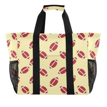 Imagem de Wassud Bolas de futebol vermelhas reutilizáveis sacola grande bolsa de lona impermeável organizadora para praia, piquenique, lavanderia, viagem