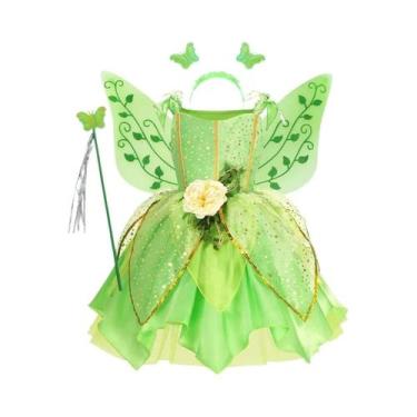 Imagem de Fantasia De Fada Tinkerbell Para Meninas Vestido De Verão Cosplay De P
