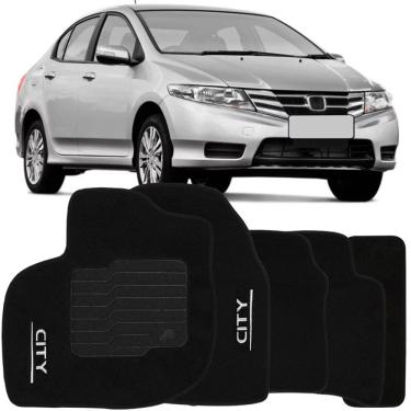 Imagem de Tapete Carpete City 2009 à 2014 Logo Bordado Jogo 5 Peças Personalizado Automotivo