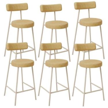 Imagem de Kit 06 Banquetas Baixa Cozinha Sala Jantar Bancada Milão Arena L02 mat