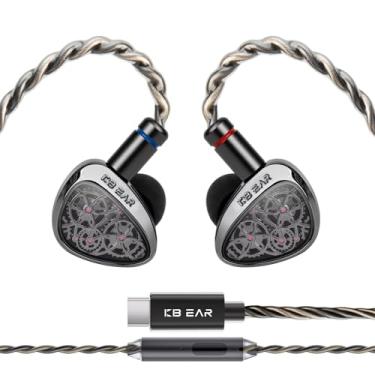 Imagem de Fones de ouvido intra-auriculares KBEAR TB-PRO tipo C, PU+PEEK+Dome 10 mm DD Fone de ouvido de alta resolução com fio USB C, cabo destacável HiFi IEMs de 2 pinos nos ouvidos para cantores, músicos