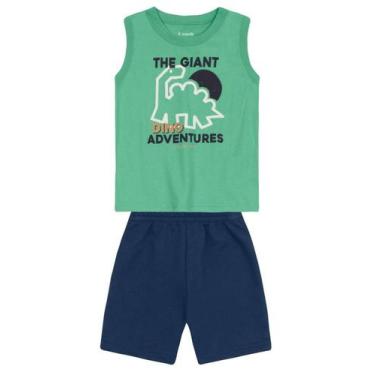 Imagem de Conjunto infantil menino de dinossauro em puff Brandili, Verde, 10