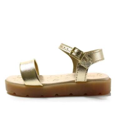 Imagem de Sandalia Molekinha Com LED Tira Larga, 22, Dourado