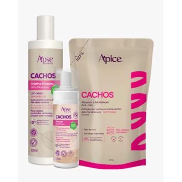Imagem de Kit Gelatina, Mousse e refil Ativador Cachos Apice