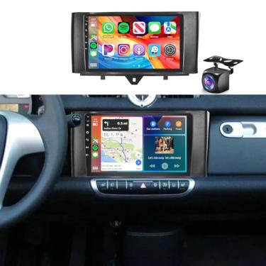 Imagem de Para Mercedes Benz Smart Fortwo 2011-2015 Car Stereo, 8 Core 4GB + 64GB Android 13 Rádio, 9 polegadas 1280P IPS Touchscreen, Carplay/Android Auto, 5.0Bluetooth, 63UIs, GPS WiFi FM/RDS SWC Câmera de