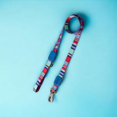 Imagem de Guia Pet Azul M Estilo Moderno com Mosquetão 360°