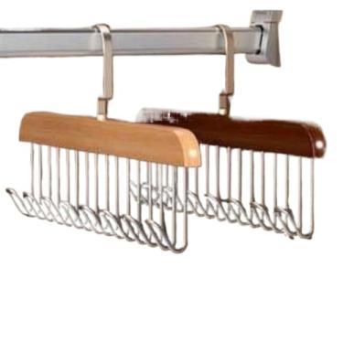 Imagem de Cabides De Madeira Para Cintos Organizador Com 8 Ganchos(5 Peças)