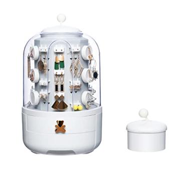 Imagem de POCREATION Caixa de Armazenamento de Joias, Suporte para Brincos Com Grande Capacidade e Tampa Transparente, Organizador de Viagem para Mulheres (plástico 2)
