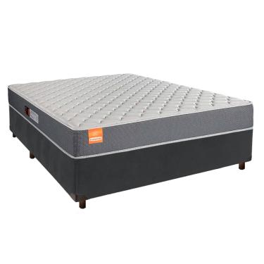 Imagem de Cama Box Cinza Casal + Colchão D23 Pro Inducol