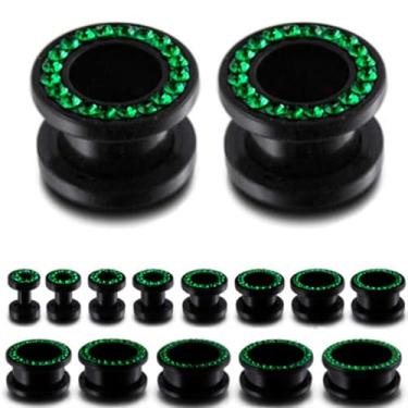 Imagem de (1 par) 8G, 3 mm, 6G, 4 mm, 4 g, 5 mm a 0 g, 8 mm, 00 g, 10 mm a 1 polegada, 26 mm, alargadores de orelha de zircônia cúbica